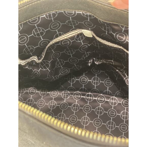 Henri Bendel WEST 57TH Large Brown Perforated Satchel Purse Gold Accents NWOT - Picture 9 of 15